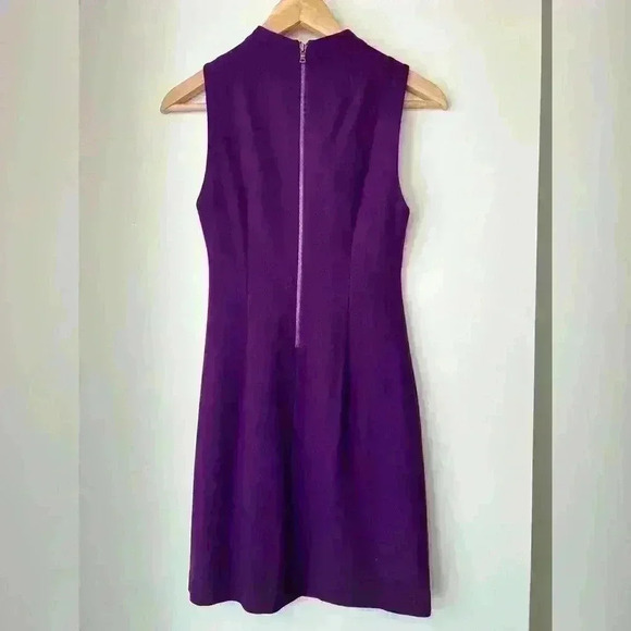 Alice + Olivia Womens Purple Mock Neck Romantic Midi Party Evening Dress 0 - Picture 6 of 11